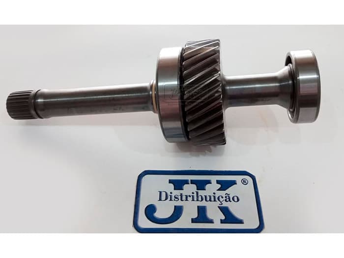 EIXO COM ENGRENAGEM  E 2 ROLAMENTOS